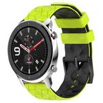 For Amazfit GTR 4 Pro 22mm Football Texture Two-Color Silicone Watch Band(Lime Green + Black)