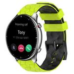 For Amazfit GTR 2 22mm Football Texture Two-Color Silicone Watch Band(Lime Green + Black)