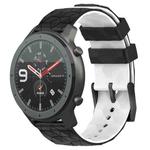For Amazfit GTR 47mm 22mm Football Texture Two-Color Silicone Watch Band(Black+White)