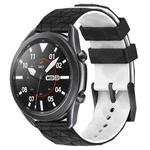 For Samsung Galaxy Watch3 45mm 22mm Football Pattern Two-Color Silicone Watch Band(Black+White)