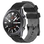 For Samsung Galaxy Watch3 45mm 22mm Football Pattern Two-Color Silicone Watch Band(Black+Grey)