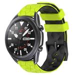 For Samsung Galaxy Watch3 45mm 22mm Football Pattern Two-Color Silicone Watch Band(Lime Green + Black)