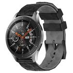 For Samsung Galaxy Watch 46mm 22mm Football Pattern Two-Color Silicone Watch Band(Black+Grey)