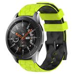 For Samsung Galaxy Watch 46mm 22mm Football Pattern Two-Color Silicone Watch Band(Lime Green + Black)