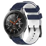For Samsung Galaxy Watch 46mm 22mm Football Pattern Two-Color Silicone Watch Band(Midnight Blue + White)