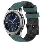 For Samsung Gear S3 Classic 22mm Football Pattern Two-Color Silicone Watch Band(Olive Green + Black)