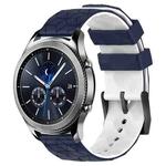 For Samsung Gear S3 Classic 22mm Football Pattern Two-Color Silicone Watch Band(Midnight Blue + White)
