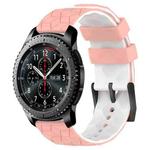 For Samsung Gear S3 Frontier 22mm Football Pattern Two-Color Silicone Watch Band(Pink+White)