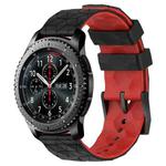 For Samsung Gear S3 Frontier 22mm Football Pattern Two-Color Silicone Watch Band(Black+Red)