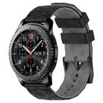 For Samsung Gear S3 Frontier 22mm Football Pattern Two-Color Silicone Watch Band(Black+Grey)