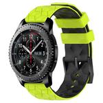 For Samsung Gear S3 Frontier 22mm Football Pattern Two-Color Silicone Watch Band(Lime Green + Black)