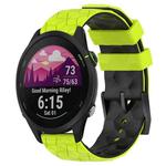 For Garmin Forerunner 255 Music 22mm Football Pattern Two-Color Silicone Watch Band(Lime Green + Black)