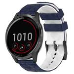 For Garmin Vivoactive4 22mm Football Pattern Two-Color Silicone Watch Band(Midnight Blue + White)