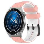 For Huawei Watch GT3 Pro 43mm 20mm Football Pattern Two-Color Silicone Watch Band(Pink+White)