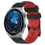 For Huawei Watch GT3 Pro 43mm 20mm Football Pattern Two-Color Silicone Watch Band(Black+Red)