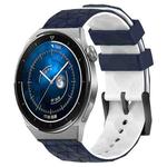 For Huawei Watch GT3 Pro 43mm 20mm Football Pattern Two-Color Silicone Watch Band(Midnight Blue + White)