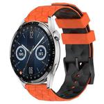 For Huawei Watch GT3 42mm 20mm Football Pattern Two-Color Silicone Watch Band(Orange+Black)