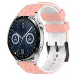 For Huawei Watch GT3 42mm 20mm Football Pattern Two-Color Silicone Watch Band(Pink+White)