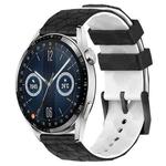 For Huawei Watch GT3 42mm 20mm Football Pattern Two-Color Silicone Watch Band(Black+White)