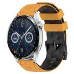 For Huawei Watch GT3 42mm 20mm Football Pattern Two-Color Silicone Watch Band(Yellow+Black)