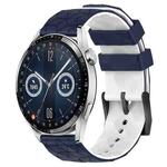 For Huawei Watch GT3 42mm 20mm Football Pattern Two-Color Silicone Watch Band(Midnight Blue + White)