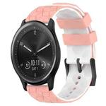 For Garmin Vivomove Sport 20mm Football Pattern Two-Color Silicone Watch Band(Pink+White)