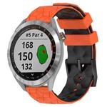 For Garmin Approach S40 20mm Football Pattern Two-Color Silicone Watch Band(Orange+Black)