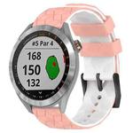 For Garmin Approach S40 20mm Football Pattern Two-Color Silicone Watch Band(Pink+White)