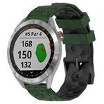 For Garmin Approach S40 20mm Football Pattern Two-Color Silicone Watch Band(Armygreen+Black)
