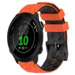 For Garmin Forerunner 158 20mm Football Pattern Two-Color Silicone Watch Band(Orange+Black)
