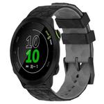 For Garmin Forerunner 158 20mm Football Pattern Two-Color Silicone Watch Band(Black+Grey)