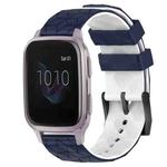 For Garmin Venu SQ 20mm Football Pattern Two-Color Silicone Watch Band(Midnight Blue + White)