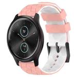 For Garminmove Style 20mm Football Pattern Two-Color Silicone Watch Band(Pink+White)