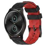 For Garminmove Style 20mm Football Pattern Two-Color Silicone Watch Band(Black+Red)