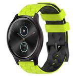 For Garminmove Style 20mm Football Pattern Two-Color Silicone Watch Band(Lime Green + Black)