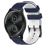For Garminmove Style 20mm Football Pattern Two-Color Silicone Watch Band(Midnight Blue + White)