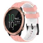 For Garmin Forerunner 645 Music 20mm Football Pattern Two-Color Silicone Watch Band(Pink+White)