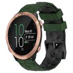 For Garmin Forerunner 645 Music 20mm Football Pattern Two-Color Silicone Watch Band(Armygreen+Black)