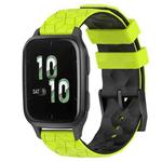 For Garmin Forerunner Sq2 20mm Football Pattern Two-Color Silicone Watch Band(Lime Green + Black)