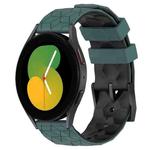 For Samsung Galaxy Watch 5 44mm 20mm Football Pattern Two-Color Silicone Watch Band(Olive Green + Black)