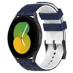 For Samsung Galaxy Watch 5 44mm 20mm Football Pattern Two-Color Silicone Watch Band(Midnight Blue + White)