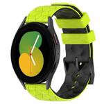 For Samsung Galaxy Watch 5 40mm 20mm Football Pattern Two-Color Silicone Watch Band(Lime Green + Black)