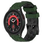For Samsung Galaxy Watch 5 Pro 45mm 20mm Football Pattern Two-Color Silicone Watch Band(Armygreen+Black)