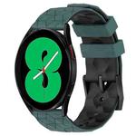 For Samsung Galaxy Watch 4 44mm 20mm Football Pattern Two-Color Silicone Watch Band(Olive Green + Black)