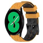 For Samsung Galaxy Watch 4 44mm 20mm Football Pattern Two-Color Silicone Watch Band(Yellow+Black)