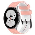 For Samsung Galaxy Watch 4 40mm 20mm Football Pattern Two-Color Silicone Watch Band(Pink+White)