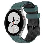 For Samsung Galaxy Watch 4 40mm 20mm Football Pattern Two-Color Silicone Watch Band(Olive Green + Black)