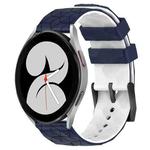 For Samsung Galaxy Watch 4 40mm 20mm Football Pattern Two-Color Silicone Watch Band(Midnight Blue + White)
