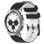 For Samsung  Galaxy Watch 4 Classic 42mm 20mm Football Pattern Two-Color Silicone Watch Band(Black+White)