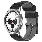 For Samsung  Galaxy Watch 4 Classic 42mm 20mm Football Pattern Two-Color Silicone Watch Band(Black+Grey)